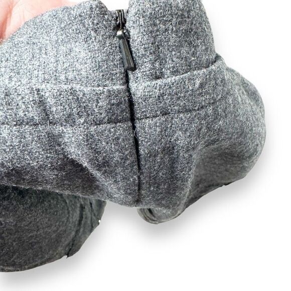 Lavender Label Vera Wang Grey Wool Silk Floral and Mesh Detail Pencil Skirt Sz 4 - Picture 6 of 11